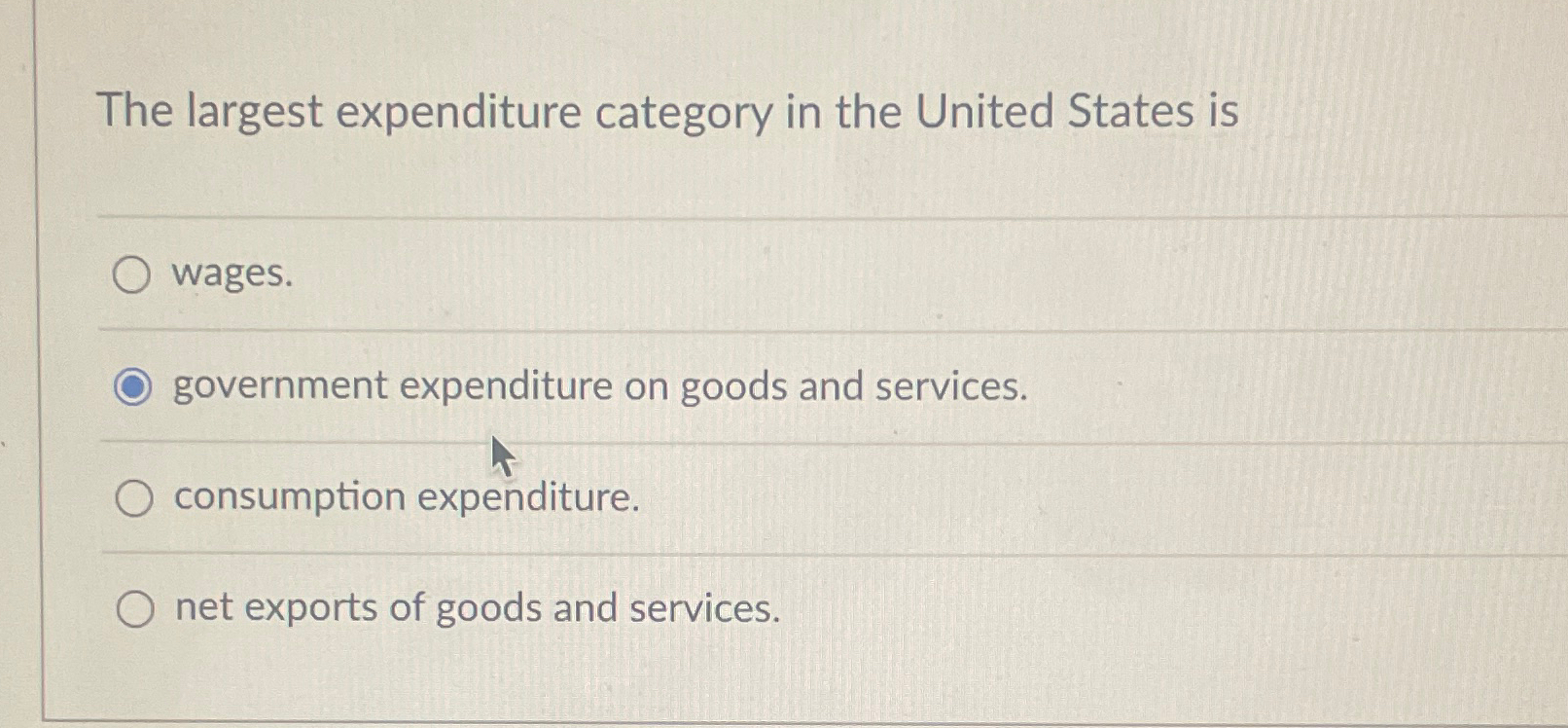 The largest expenditure category in the United States | Chegg.com