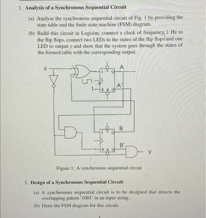 Solved 1. Analysis of a Synchronous Sequential Circuit (a) | Chegg.com