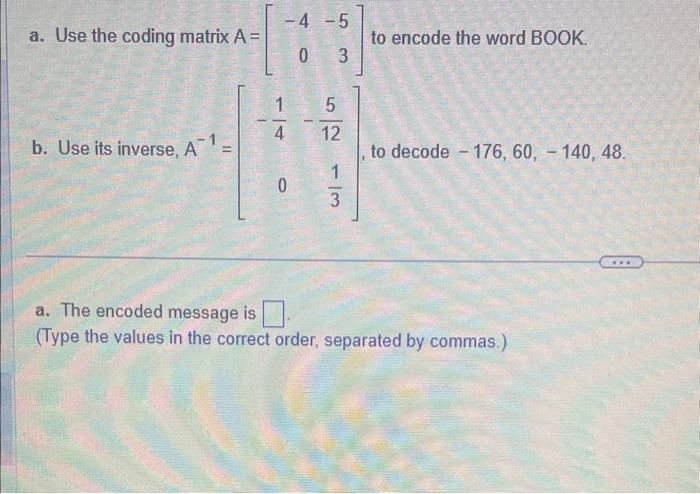 Solved Find The Products AB And BA To Determine Whether B Is | Chegg.com