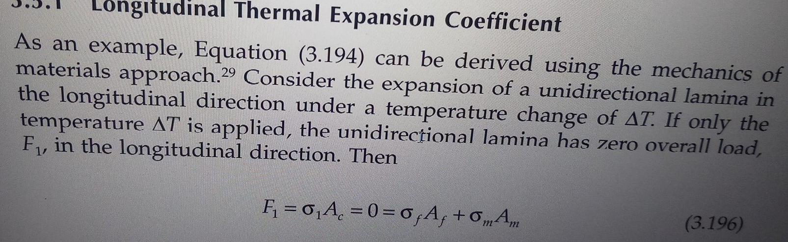 Solved coefficient of thermal expansion of composite in | Chegg.com