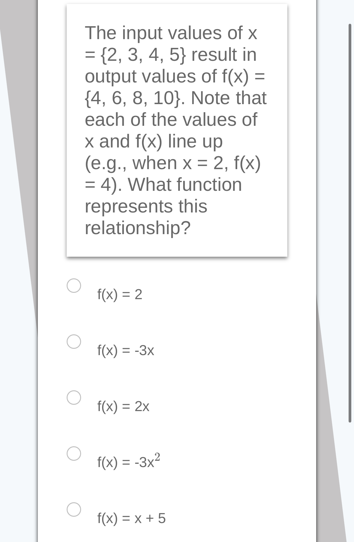 Solved The input values of x ={2,3,4,5} ﻿result in output | Chegg.com