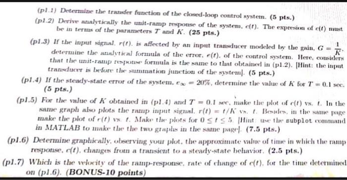 Solved Problem 1: Consider The System Shown In Figur 1. C(s) | Chegg.com