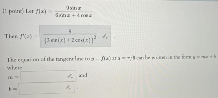 Solved 1 Point If Fx 4x Sinx Cosx Find Fx