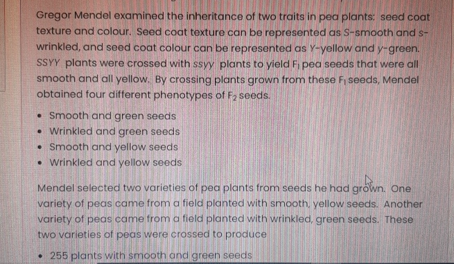 The Seeds Were Planted As Two Worlds Became One Solved Gregor Mendel examined the inheritance of two traits | Chegg.com
