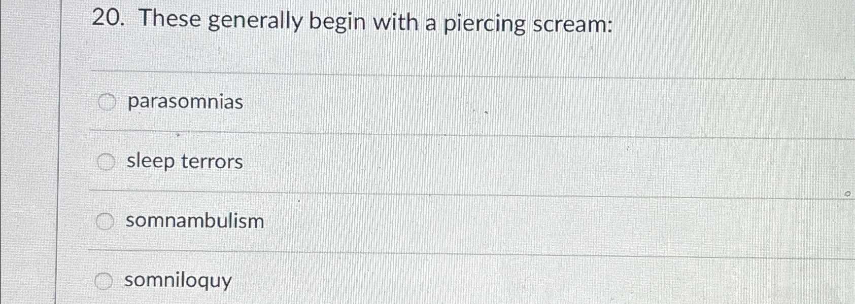 Solved These generally begin with a piercing | Chegg.com