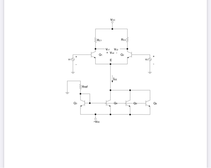 Solved 1. In the differential amplifier circuit with current | Chegg.com