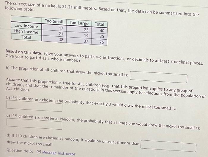 Solved The correct size of a nickel is 21.21 millimeters.