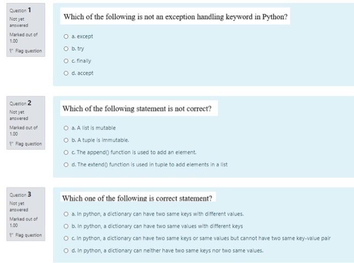 Solved What is an exception in Python? Choose the BEST