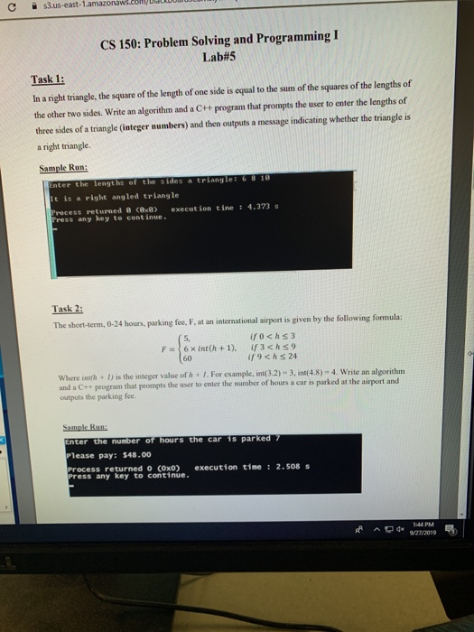 Solved C 3 Us East 1 Amazona Cs 150 Problem Solving And Chegg Com