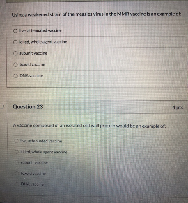 solved-using-a-weakened-strain-of-the-measles-virus-in-the-chegg