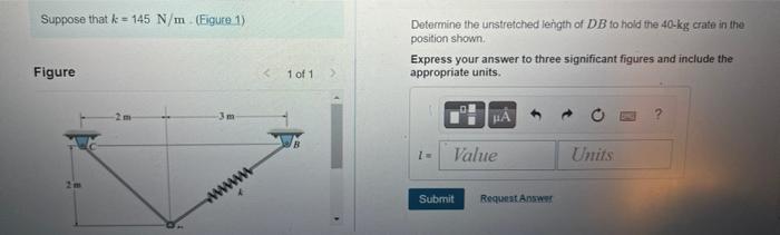 Solved The Spring DB Has An Unstretched Length Of 2 M. | Chegg.com