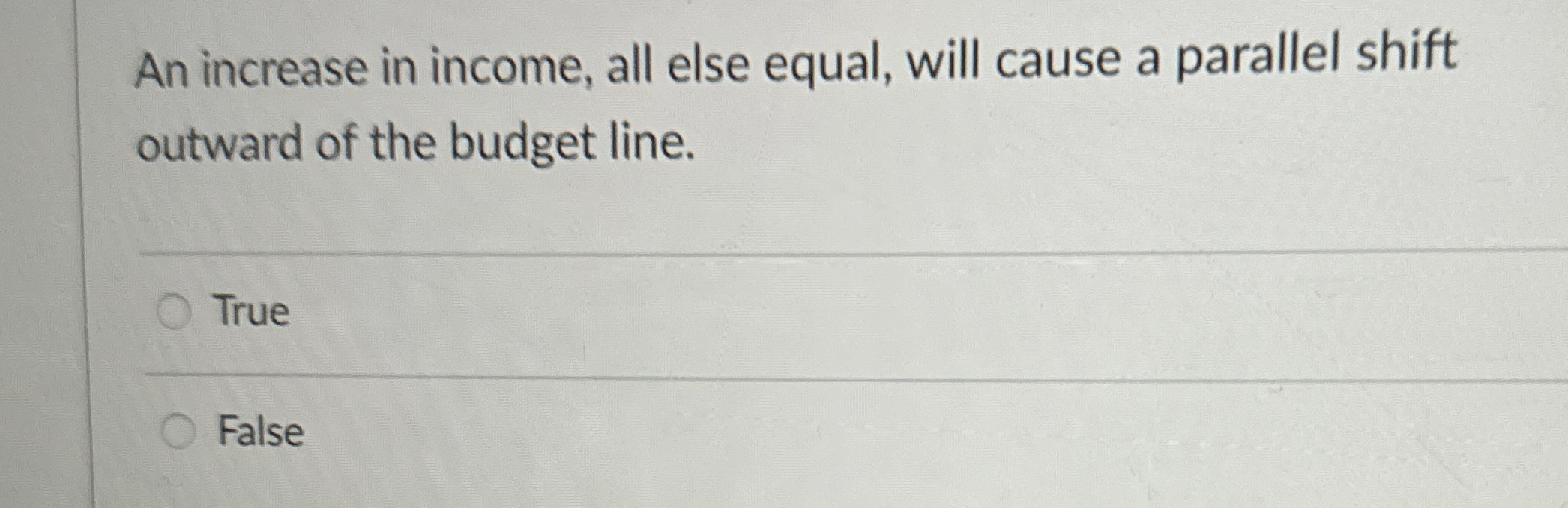 Solved An increase in income, all else equal, will cause a | Chegg.com