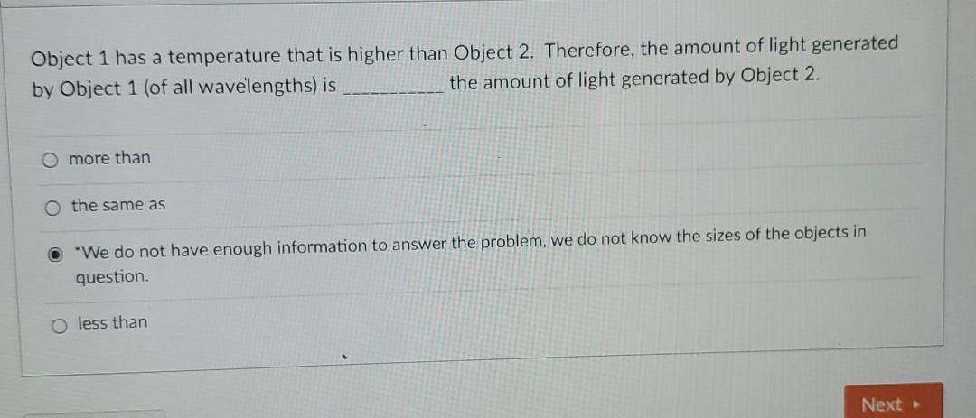 Solved Object 1 Has A Temperature That Is Higher Than Object | Chegg.com