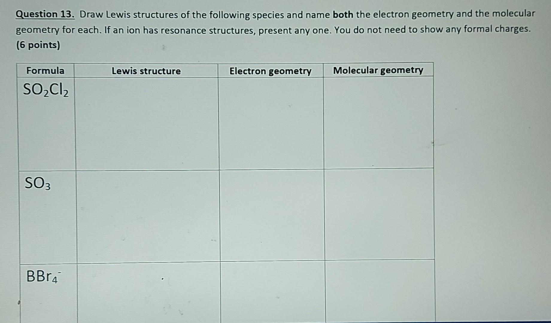 so3 Elektronengeometrie