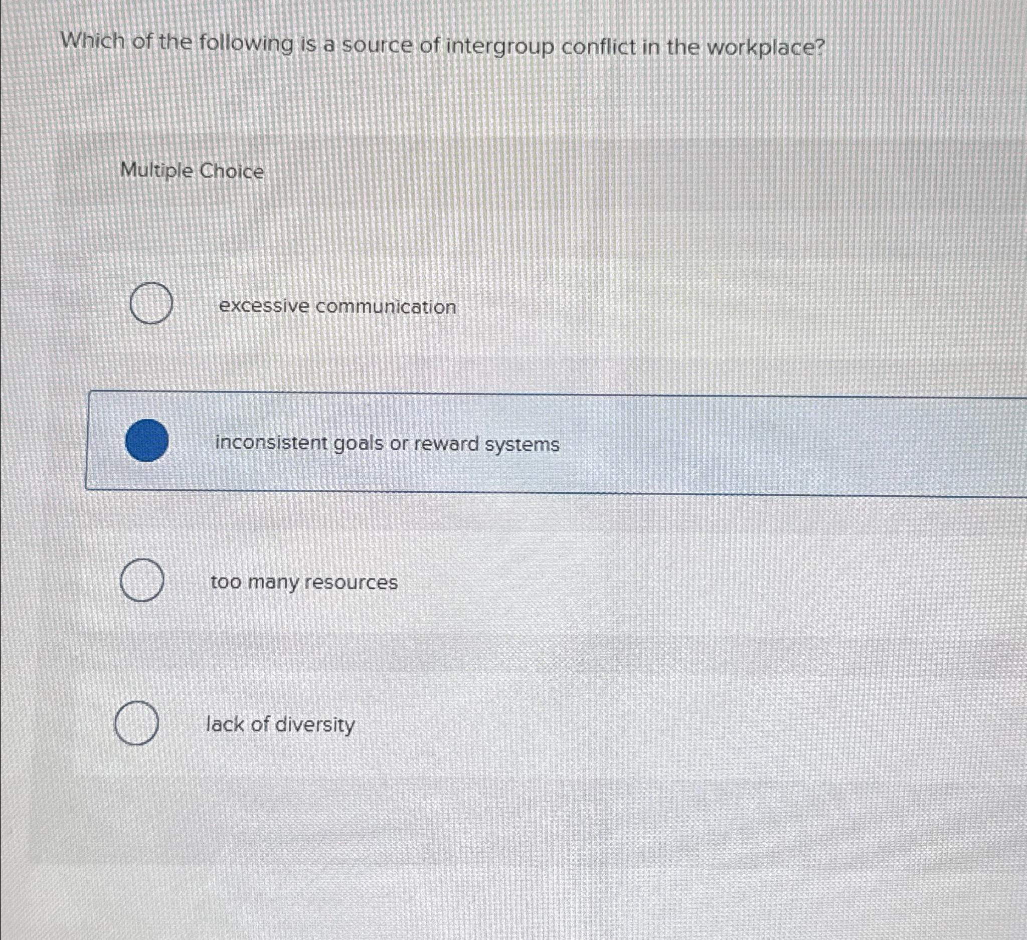 Solved Which of the following is a source of intergroup | Chegg.com