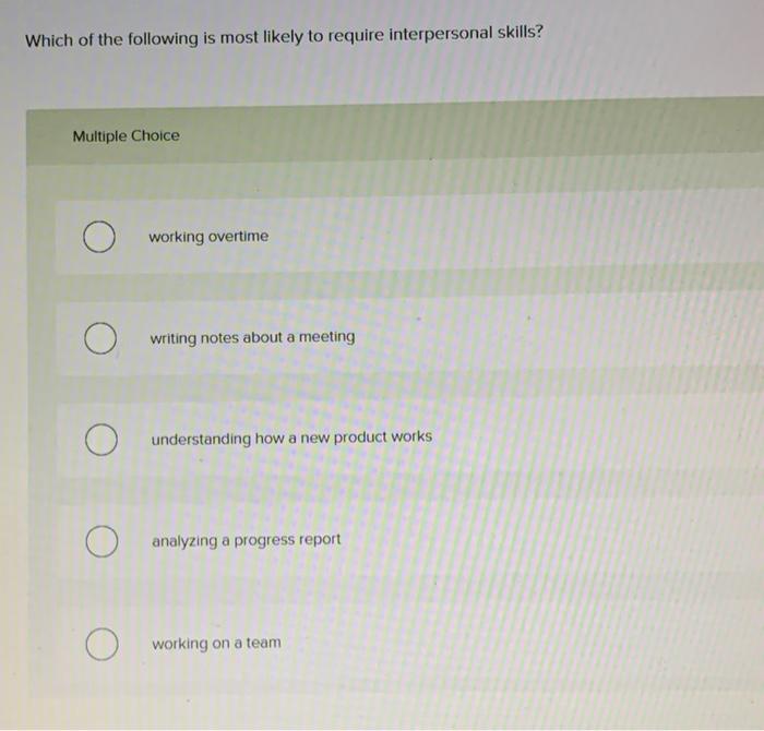 Solved Which of the following is most likely to require | Chegg.com