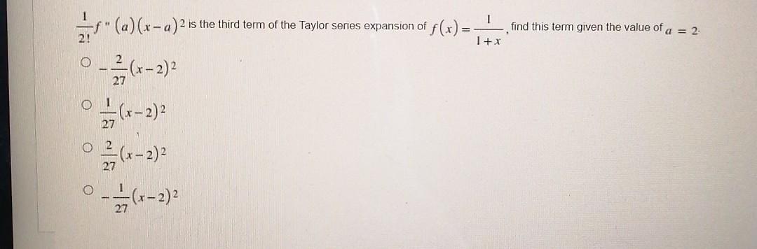 Solved find this term given the value of a = 2. 1 + x (a)(x– | Chegg.com