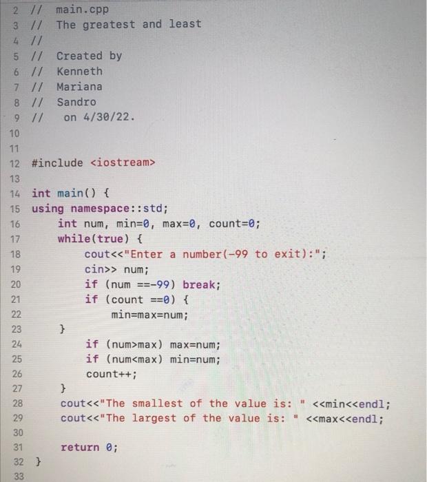 Solved I have the c++ code but I need to do a Flow chart and | Chegg.com