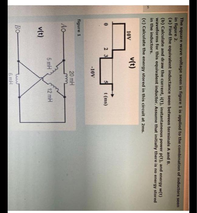 Solved The square wave voltage seen in figure 1 is applied | Chegg.com