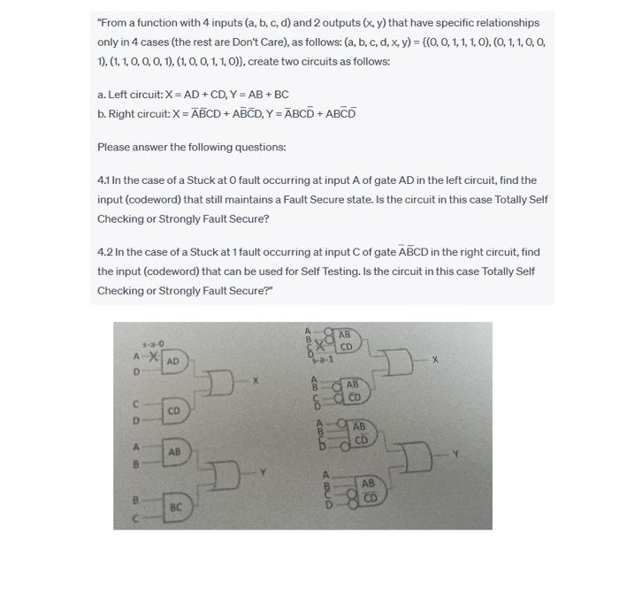 Solved "From A Function With 4 Inputs (a,b,c,d) And 2 | Chegg.com