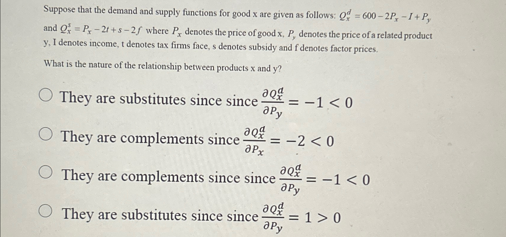 Solved Suppose that the demand and supply functions for good | Chegg.com