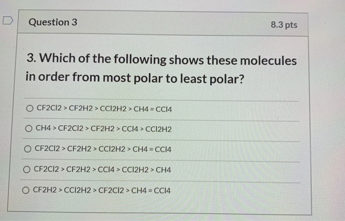 Solved Question 3 8.3 pts 3. Which of the following shows | Chegg.com