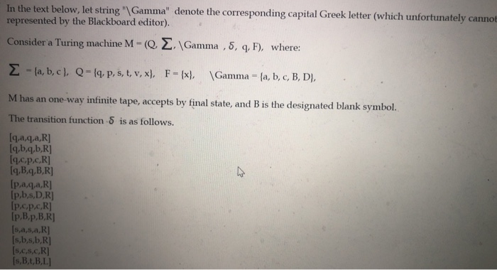 In The Text Below Let String Gamma Denote The C Chegg Com