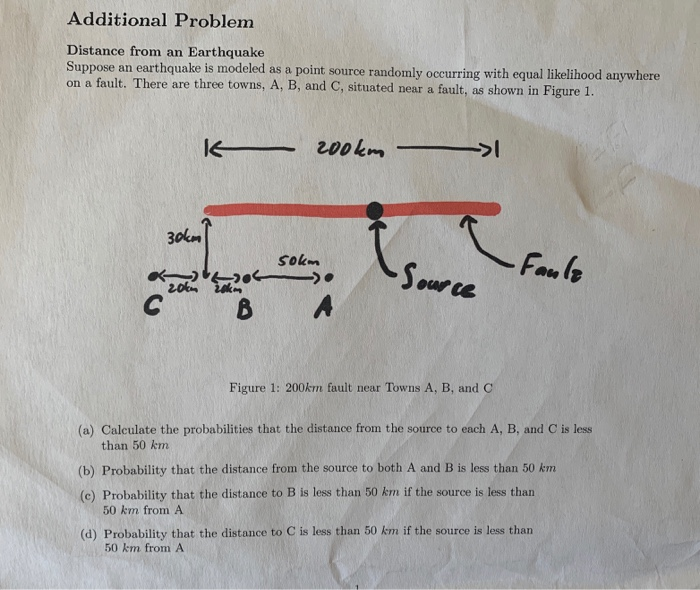 Solved Additional Problem Distance From An Earthquake | Chegg.com