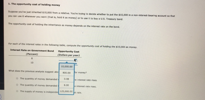 solved-1-the-opportunity-cost-of-holding-money-suppose-chegg