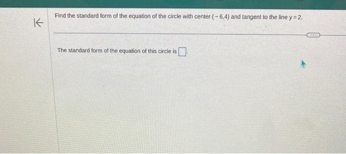 Solved Find the standard form of the equation of the circle | Chegg.com