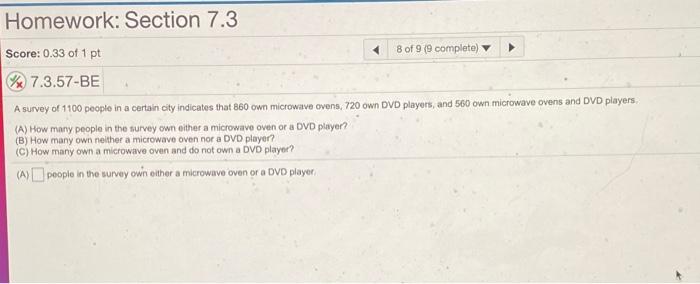 Solved Homework: Section 7.3 Score: 0.33 Of 1 Pt 8 Of 9 (9 | Chegg.com