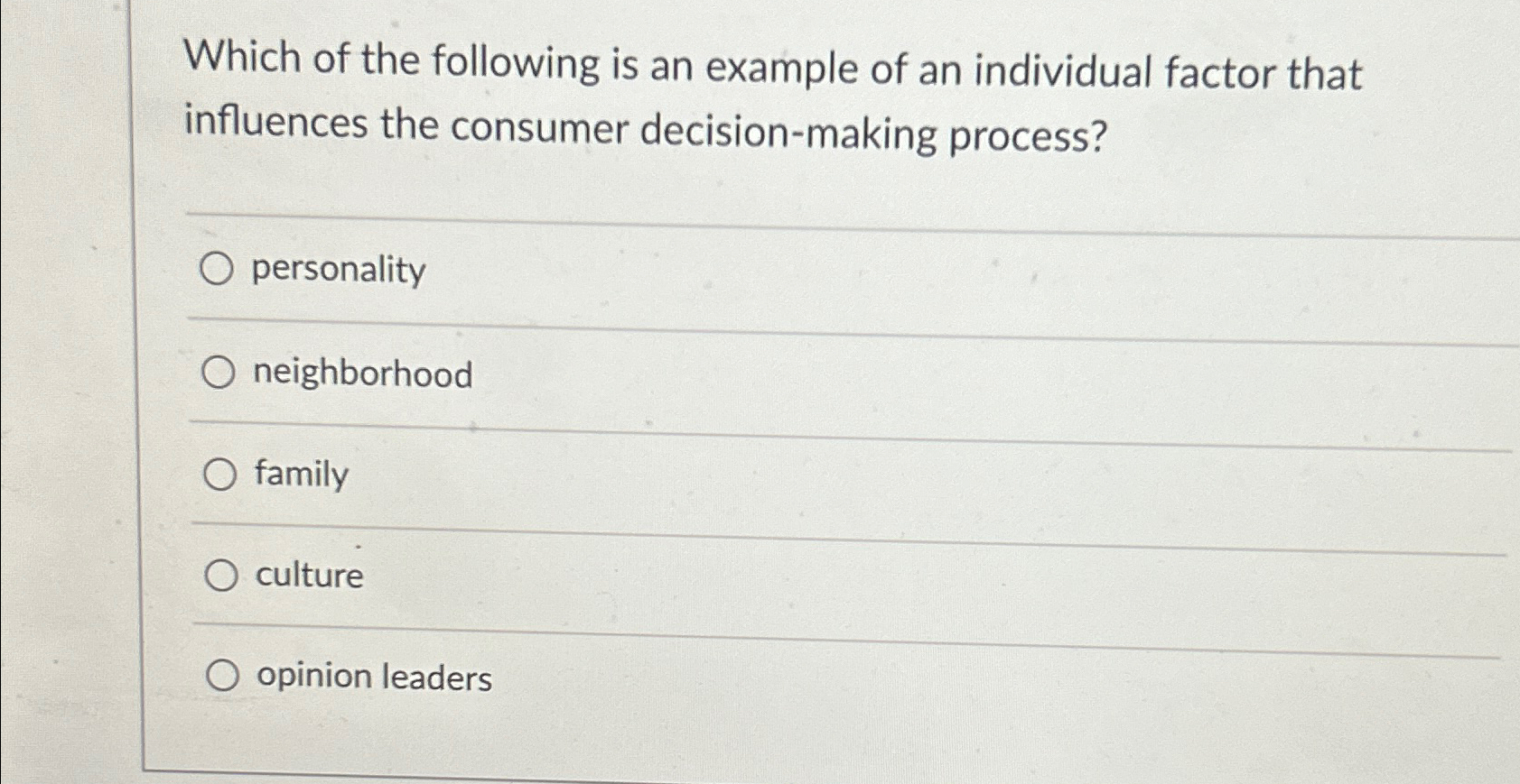 Solved Which of the following is an example of an individual | Chegg.com