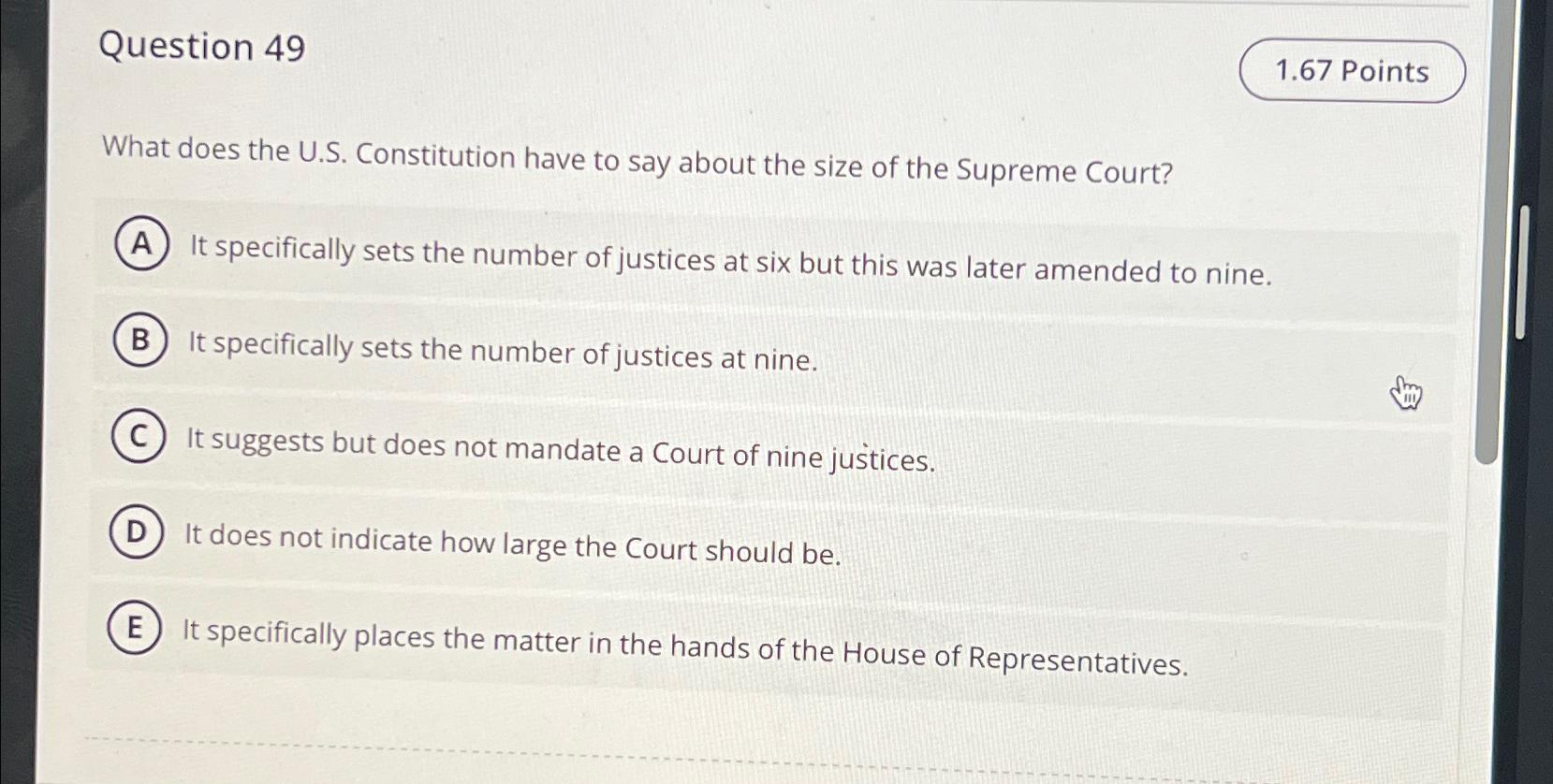 Size of hotsell the supreme court