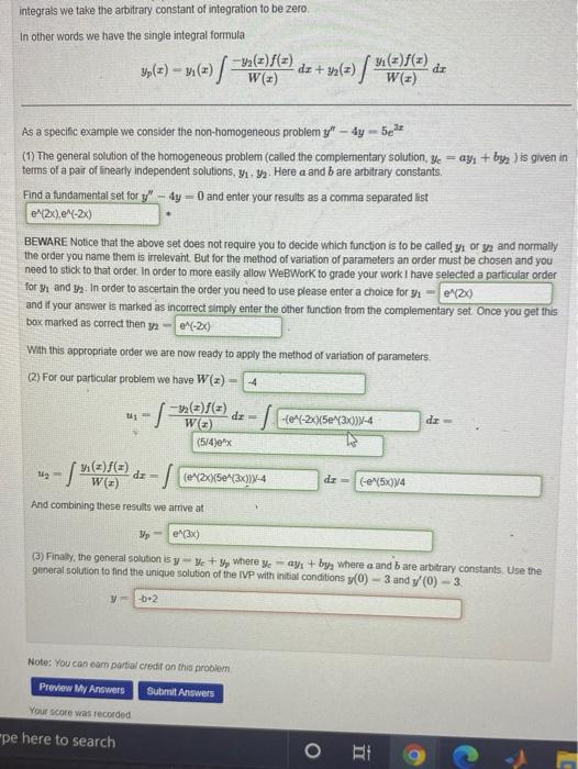 Solved integrals we take the arbitrary constant of | Chegg.com