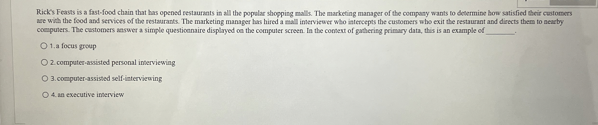 Solved Rick's Feasts is a fastfood chain that has opened