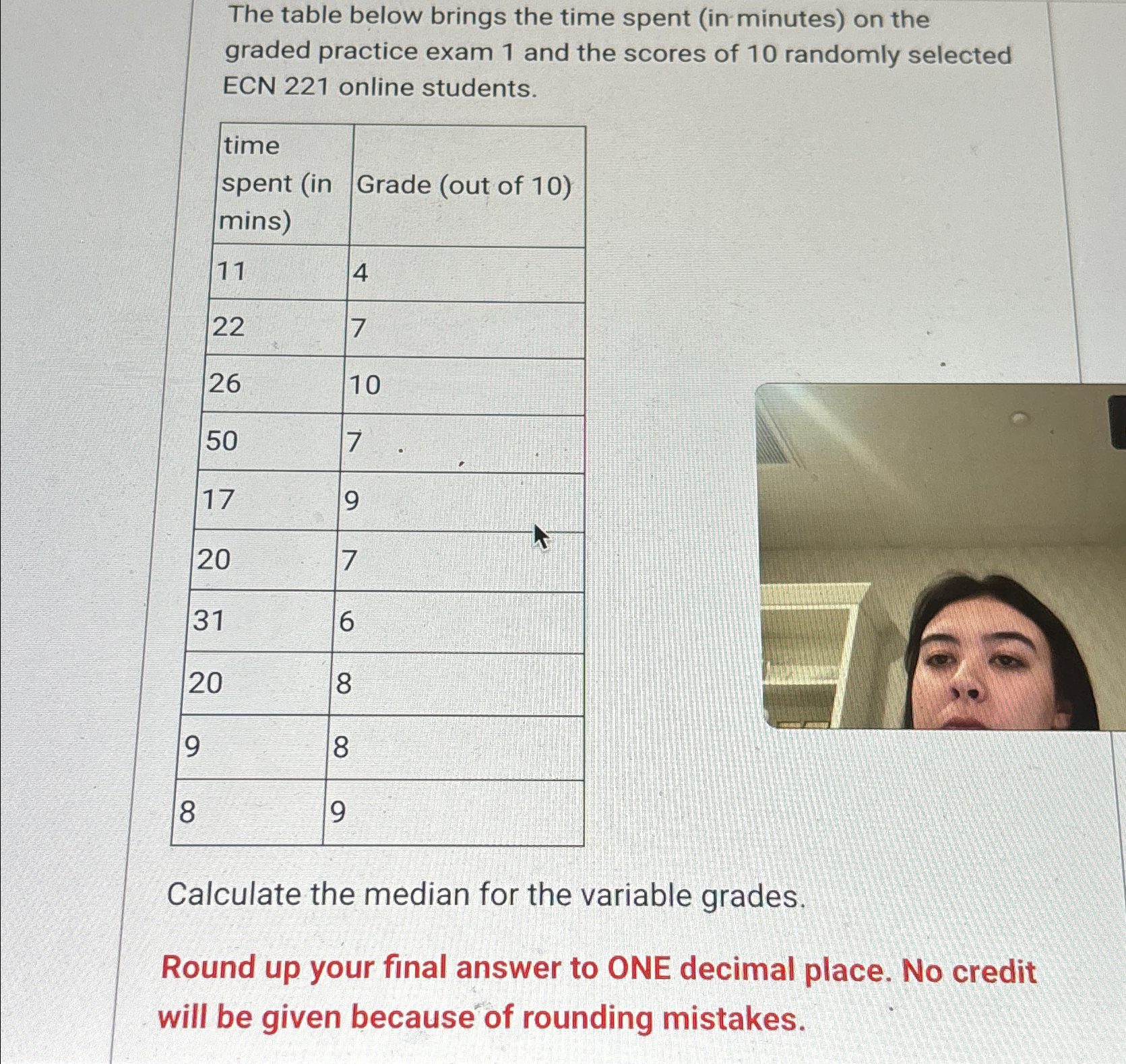 Solved The table below brings the time spent (in minutes) | Chegg.com