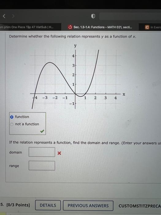 Solved Determine Whether The Following Relation Represents Y 9884