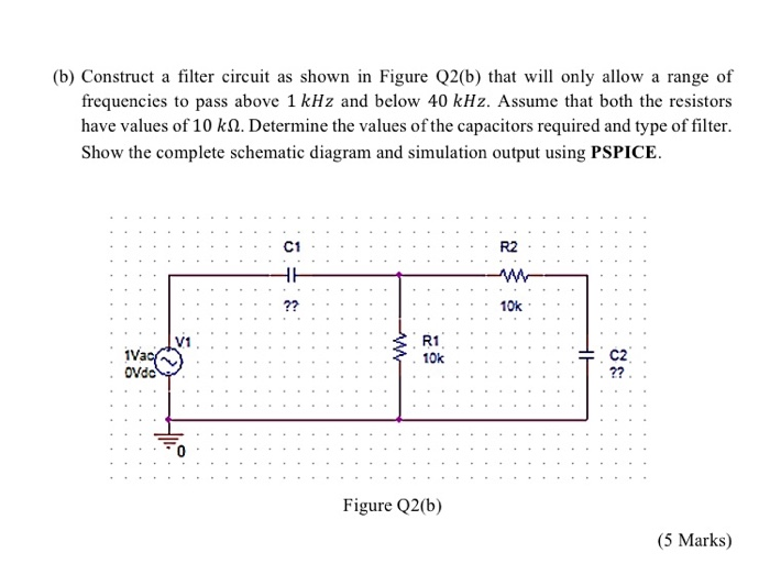 Solved (b) Construct A Filter Circuit As Shown In Figure | Chegg.com