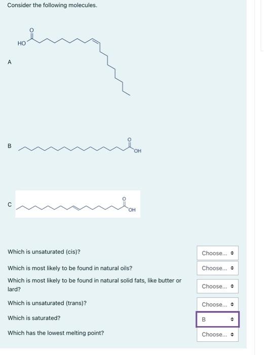 Solved Consider The Following Molecules. A B Which Is | Chegg.com