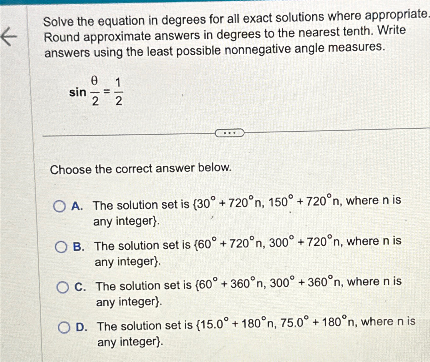 Solved Solve the equation in degrees for all exact solutions | Chegg.com