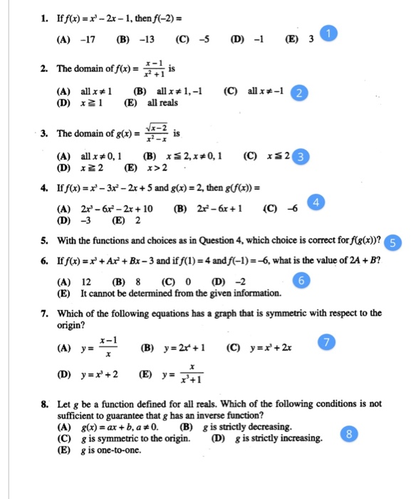 Solved D 1 E 30 1 Iff X X 2x 1 Then F 2 A Chegg Com