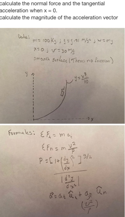 Solved Calculate The Normal Force And The Tangential Acce Chegg Com