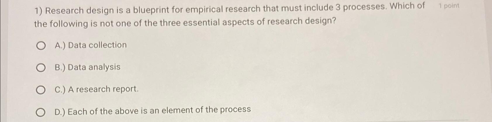 a blueprint of research work is called