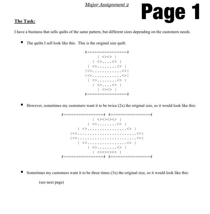 Solved Major Assignment 2 Page 1 The Task: I have a business | Chegg.com
