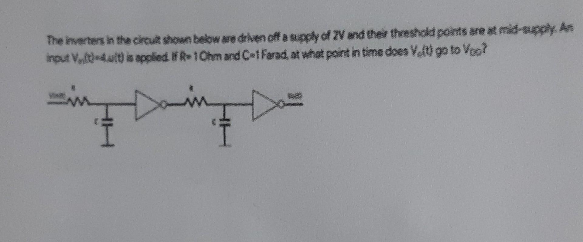 Solved The inverters in the circuit shown below are driven | Chegg.com