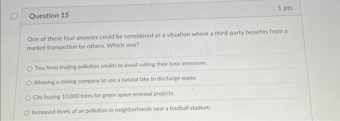 Solved One of these four answers could be considered as a | Chegg.com