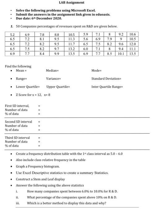 Solved LAB Assignment Solve the following problems using | Chegg.com