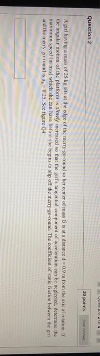 Solved VUOSI 2014 Question 2 20 points Save Answer A girl | Chegg.com