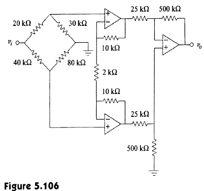 Solved: Figure 5.106 shows an instrumentation amplifier driven by ...