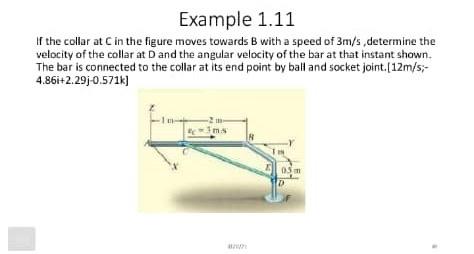 Solved Example 1.11 If the collar at C in the figure moves | Chegg.com
